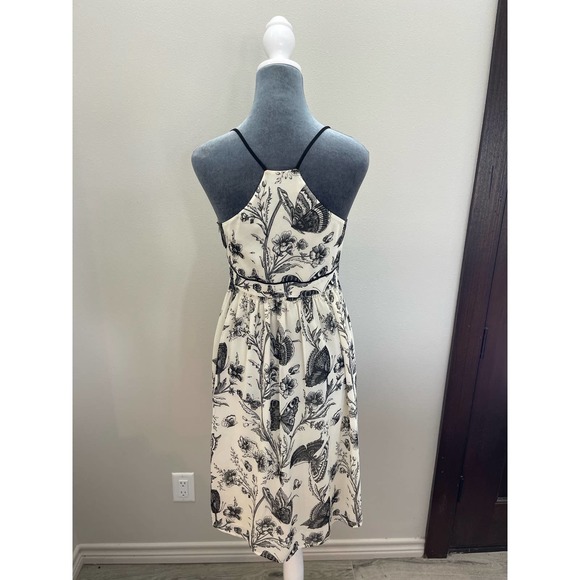 Ann Taylor Loft Butterfly Ivory and Black Lined Sundress Size 2 - Picture 5 of 9